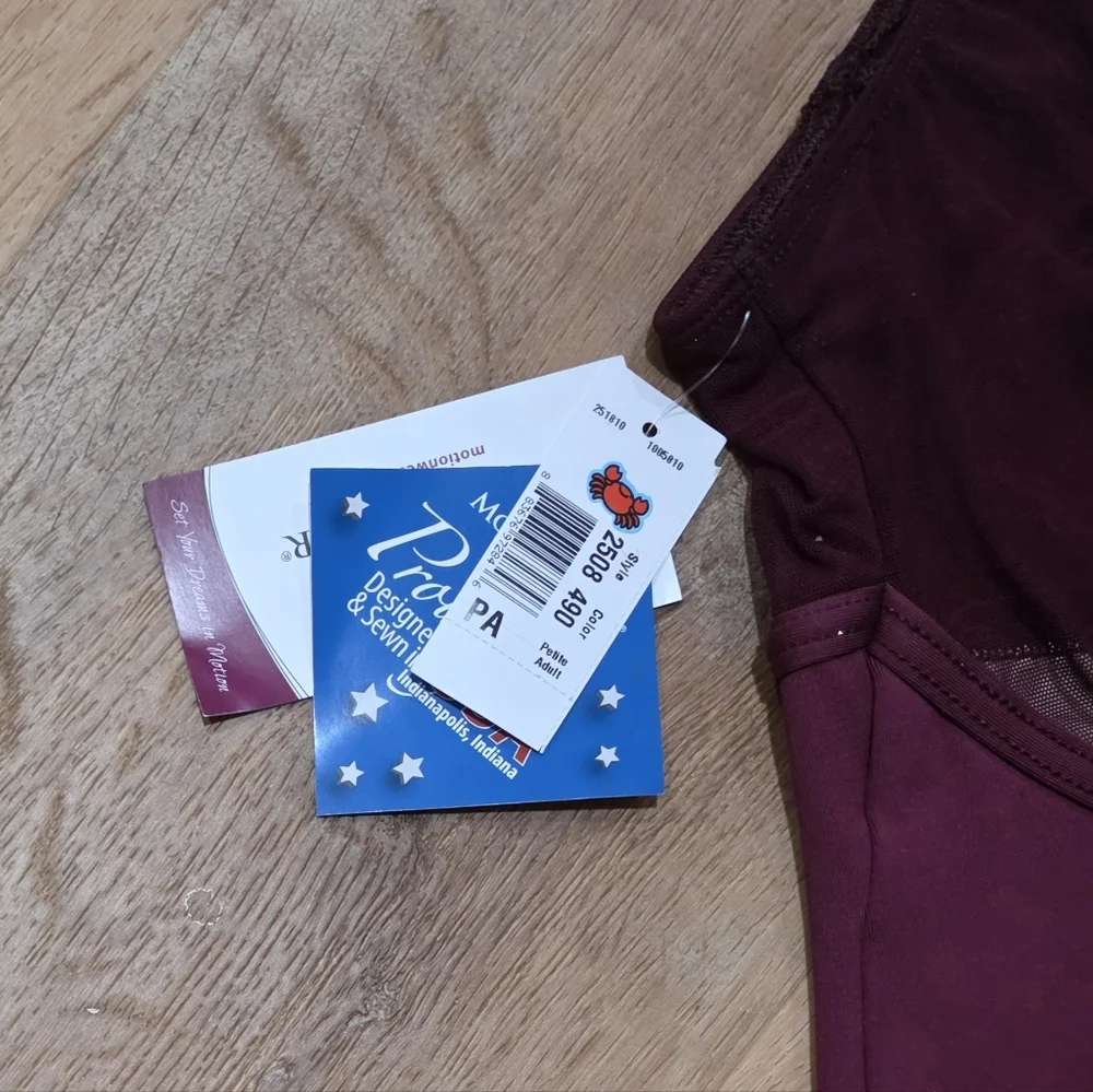 Motionwear Burgundy High Neck Leotard -Petite Adult (009) - Picture 2 of 3
